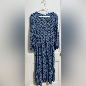 NWOT! Candace Cameron Bure Button Front Midi Dress- Midnight- Size Large